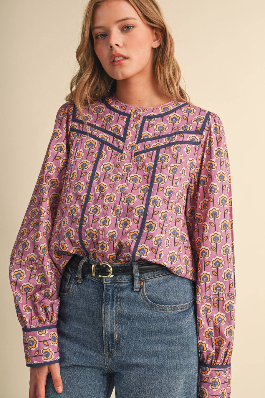 Blooming Petal Button-Up Top